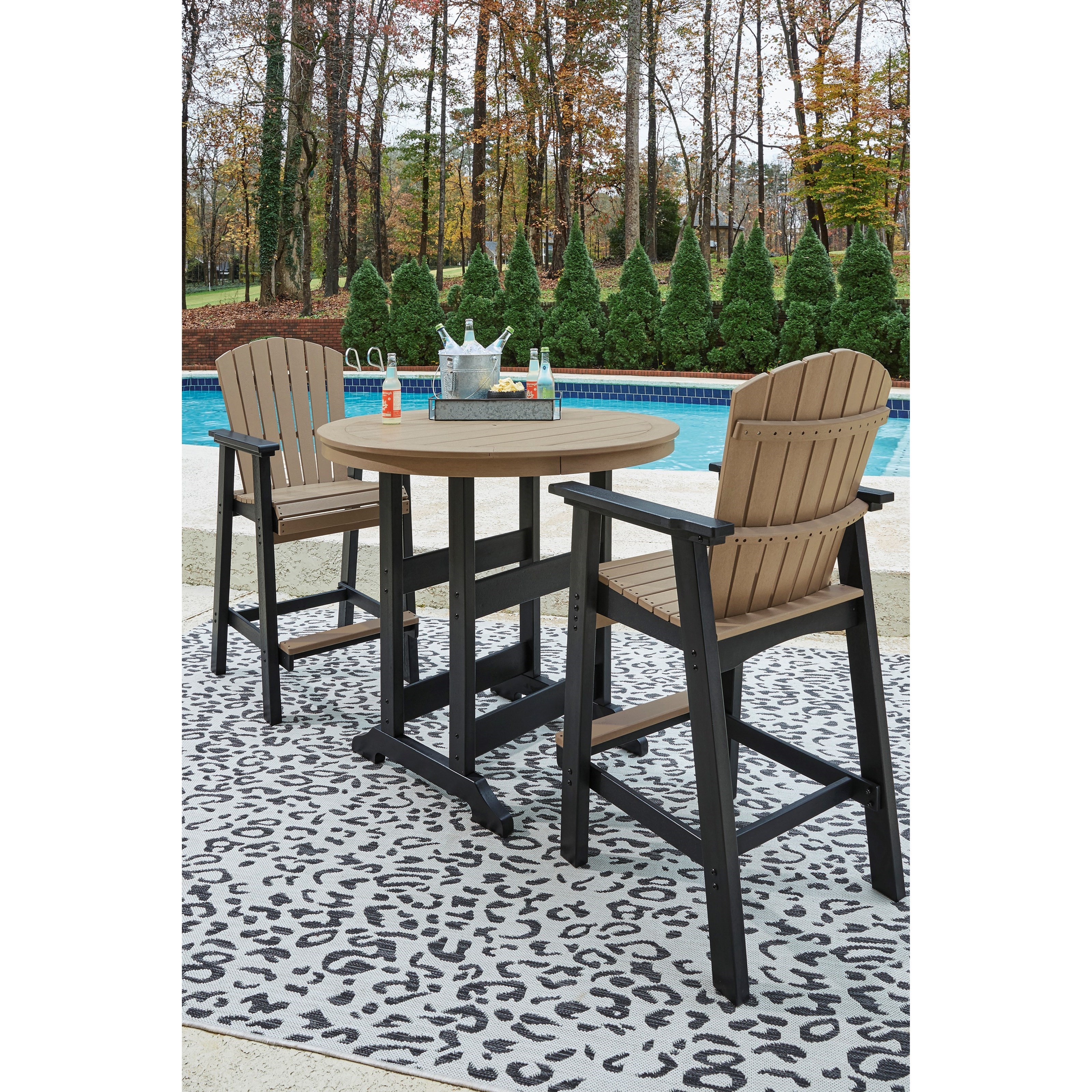 Benchcraft Fairen Trail P211613+130 3Piece Round Bar Table Set Virginia Furniture Market